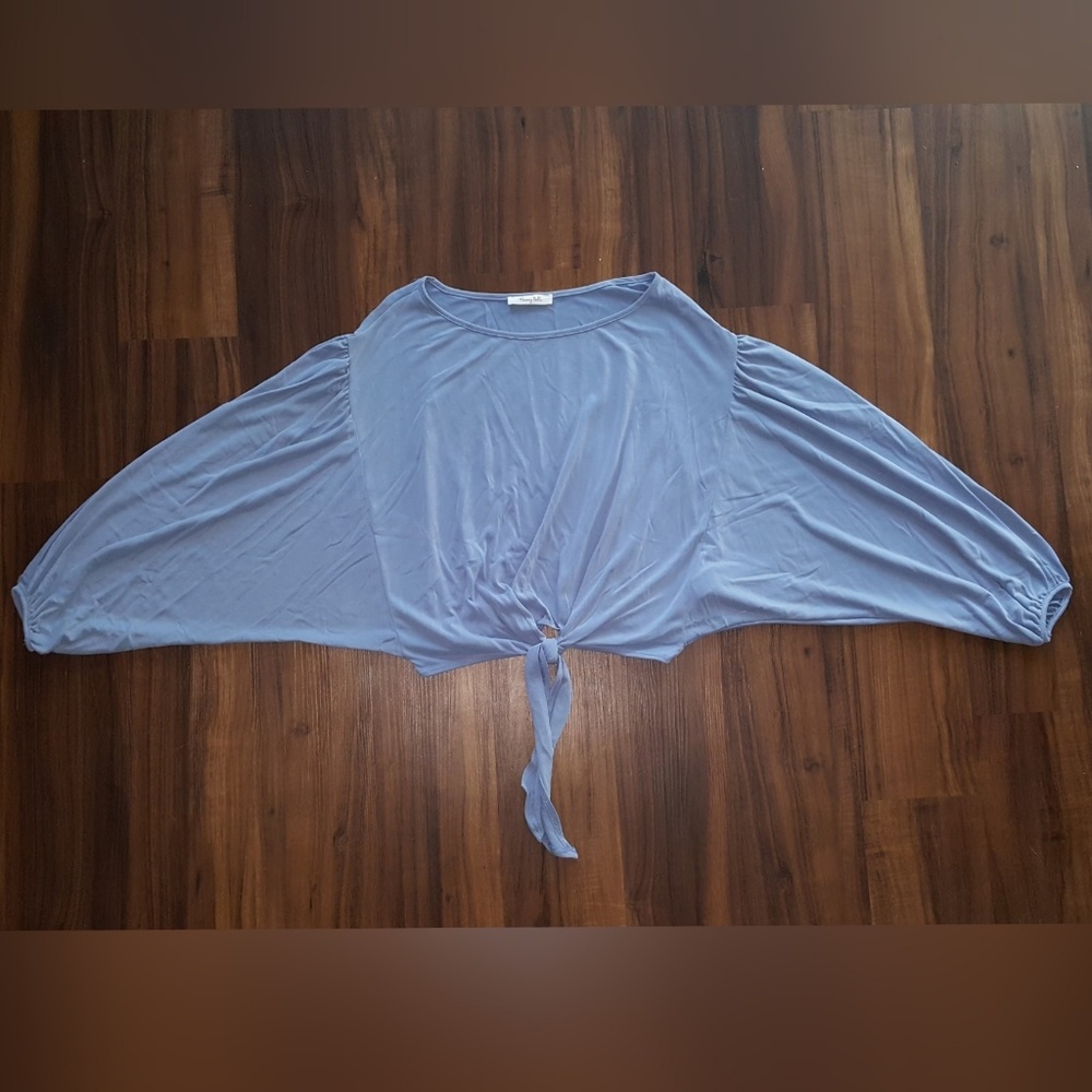 Loose jersey front tie top